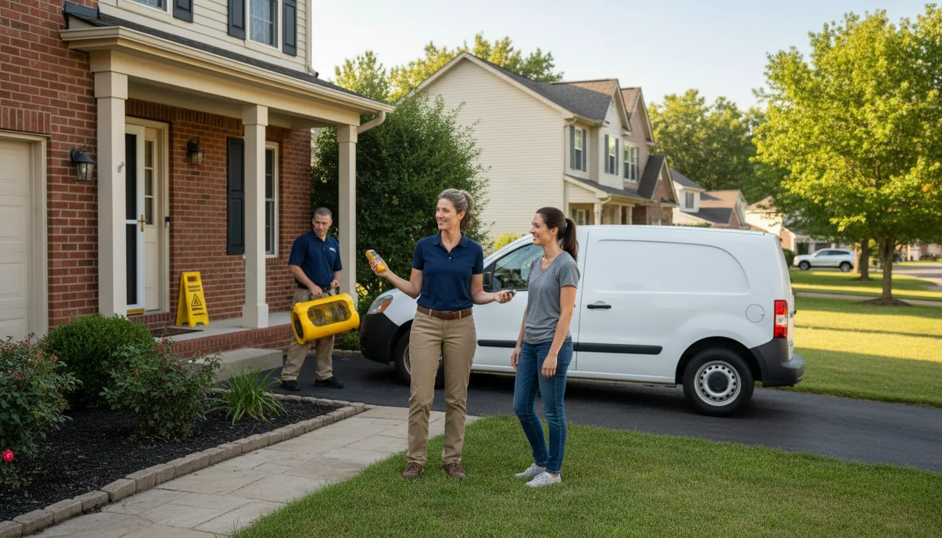 Residential water damage restoration in Van Orin, IL